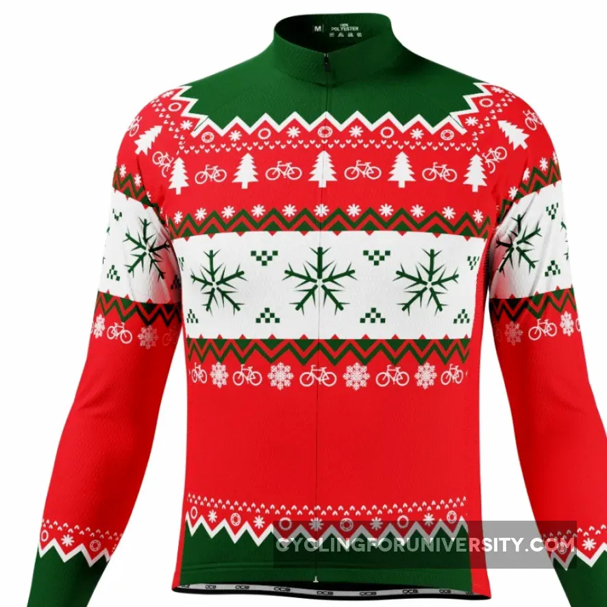 Men's Ugly Christmas Sweater Long Sleeve Cycling Jersey #Men's Christmas Sweaters