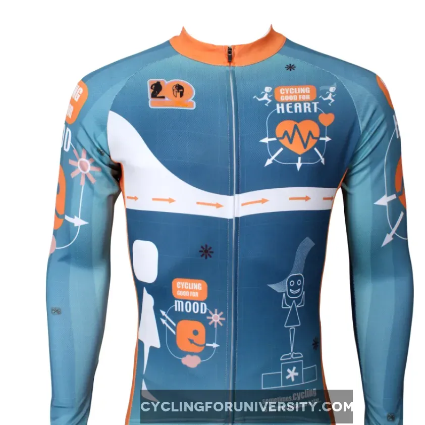 ILPALADINO Heartbeat Men's Professional MTB Cycling Jersey Breathable and Quick Dry Comfortable Bike Shirt for Spring Autumn NO.387