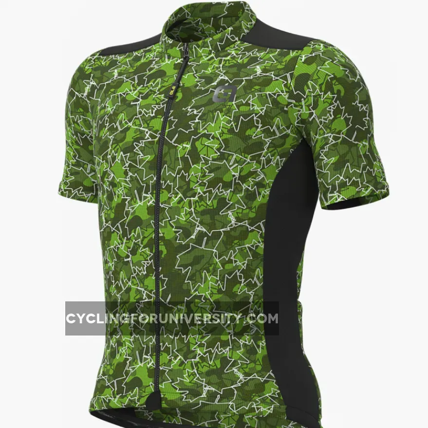 ALE' Gravel Khaki Green Leaf Jersey, Outlet