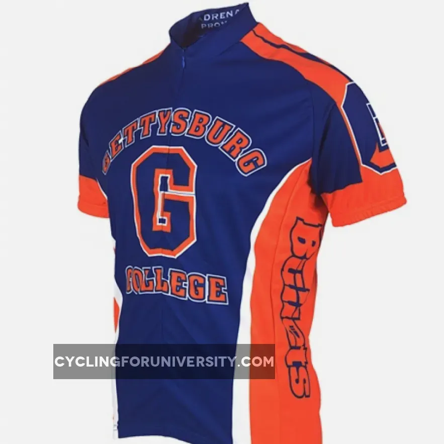 NCAA Gettysburg College Bullets Short Sleeve Cycling Jersey Bike Clothing Cycle Apparel Outfit Bicycle Shirts