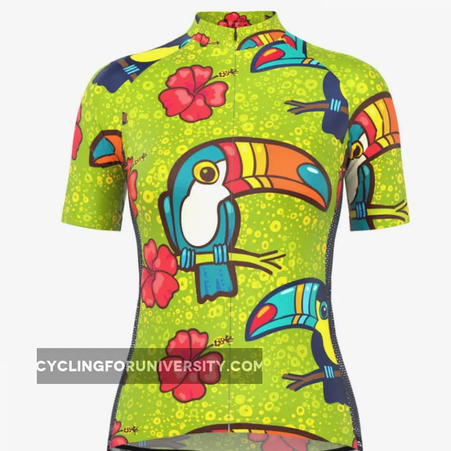 Women's Tucan Hibiscus Short Sleeve Cycling Jersey #Tucan Express