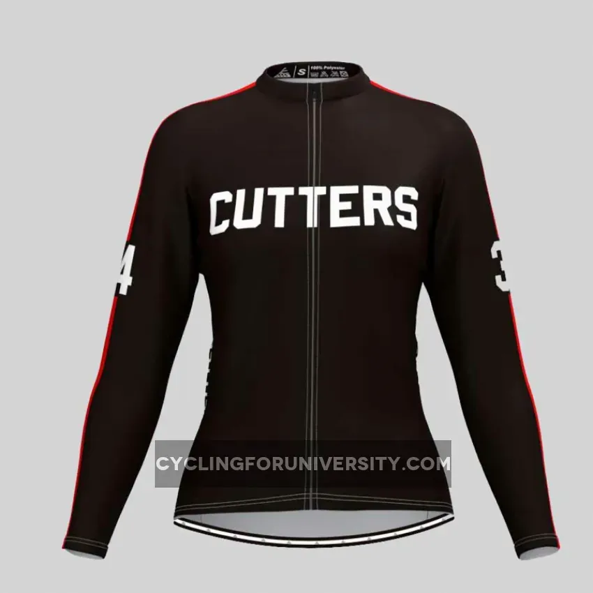 Cutters 1979 Breaking Away Movie Women's LS Jersey Black Red