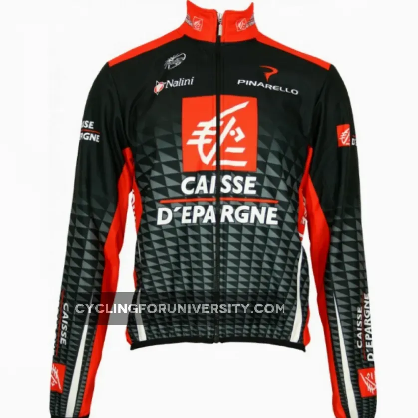 Caisse d'Epargne 2010 Radsport-Profi-Team Winter Fleece long sleeve jersey jacket