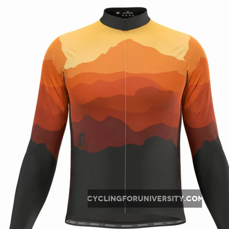 Men's Ride Free Sunset Long Sleeve Cycling Jersey Brand New