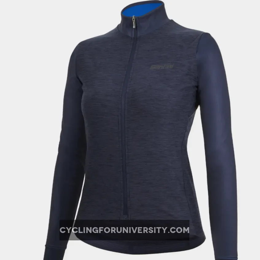 Santini Colore Puro long sleeves woman jersey - Blue #Female Puro