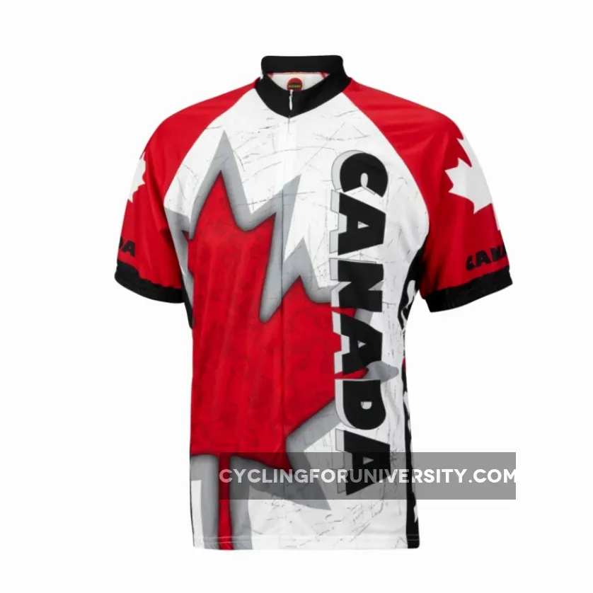 Oh Canada Maple Leaf pride Short sleeve 16" zip men's cycling jersey