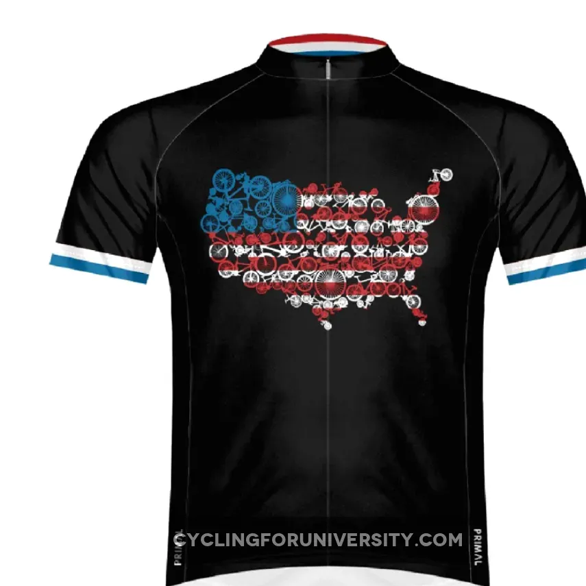Primal Wear 2021 'Merica USA Flag Full Zip Sport Cycling Jersey