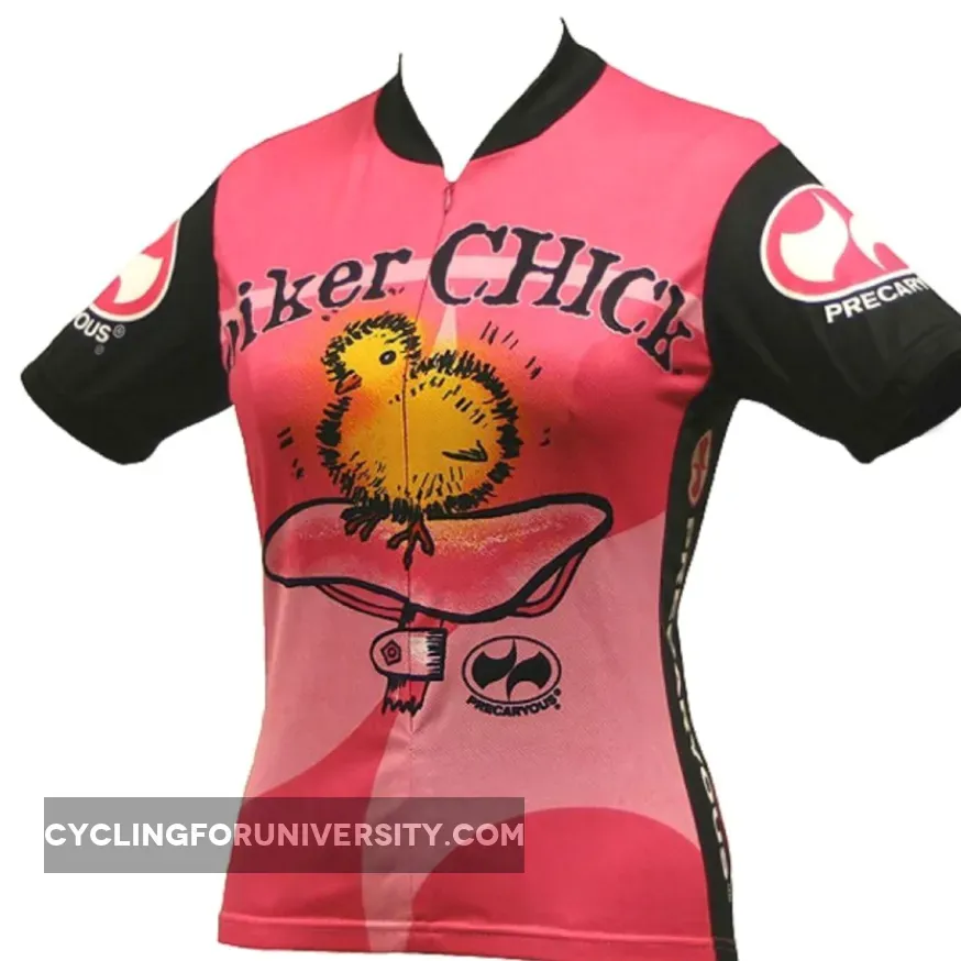 Biker Chick Women's Short sleeve Half zip cycling jersey Pink