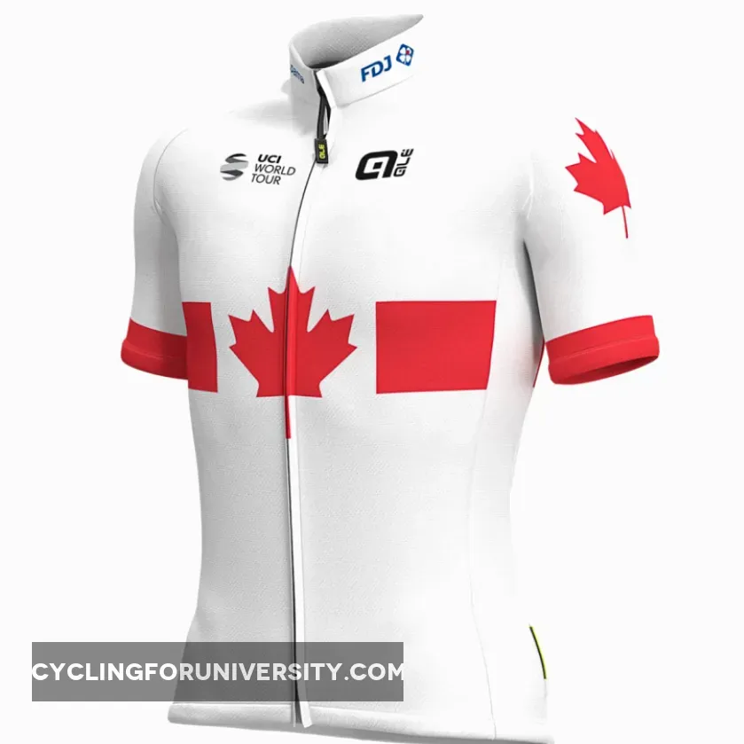 2019 Groupama FDJ Canadian Champion Short Sleeve cycling Jersey bike clothing Cycle apparel Shirt