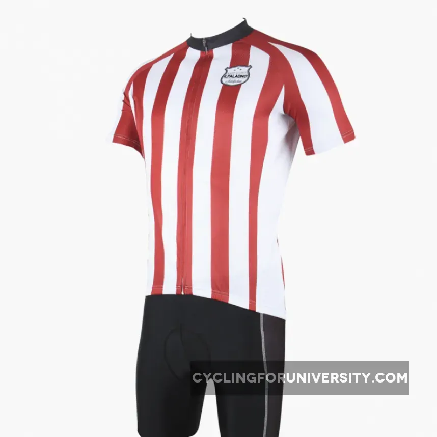 ILPALADINO Football Style Red White Stripes Blue White Stripes Short-Sleeve Cycling Suit Jersey Apparel Outdoor Sports GearApparel Team Kit