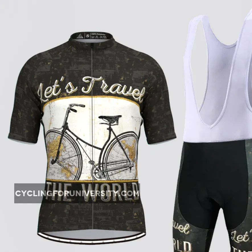 Let's Travel The World Cycling Kit Black For Sale