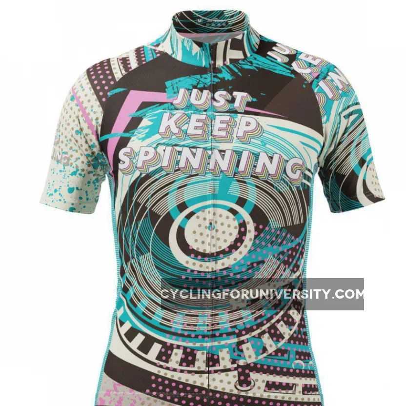 Men's Just Keep Spinning DJ Short Sleeve Cycling Jersey