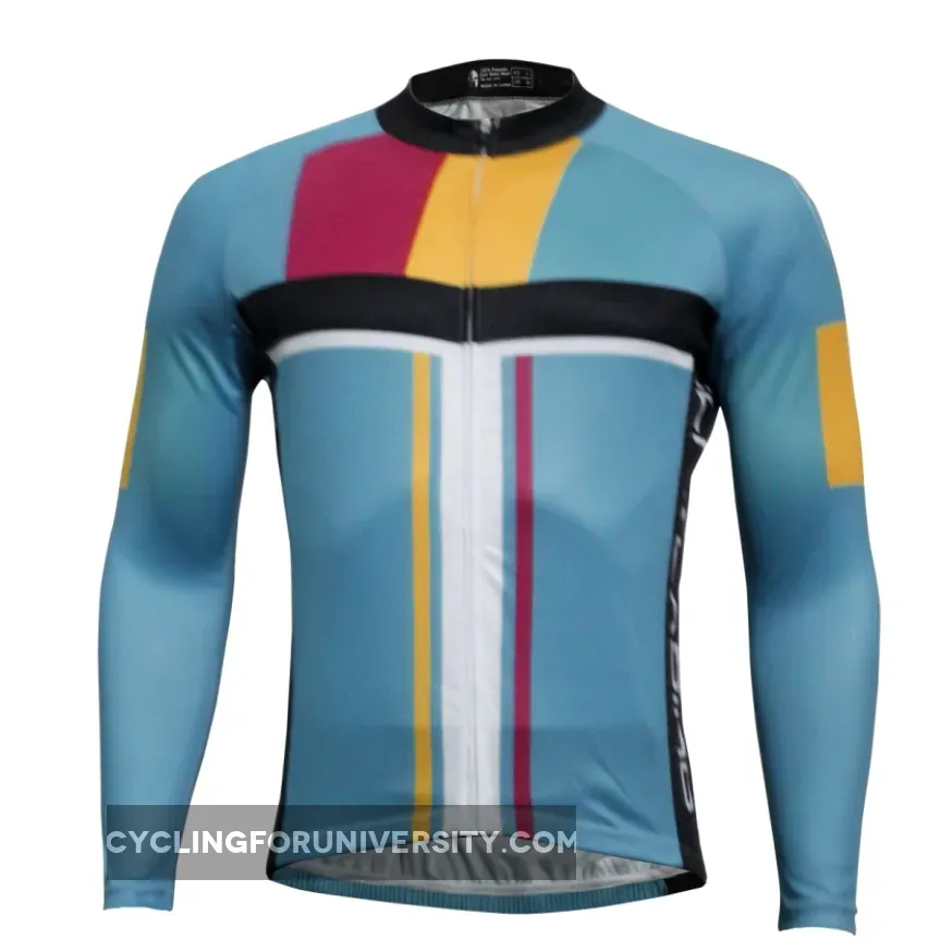 Men's Tops Long-sleeve Blue Winter Cycling Jersey Outdoor Sportswear and Leisure Biking Shirt Fall/Autumn Bicycle clothing (velvet) NO.763