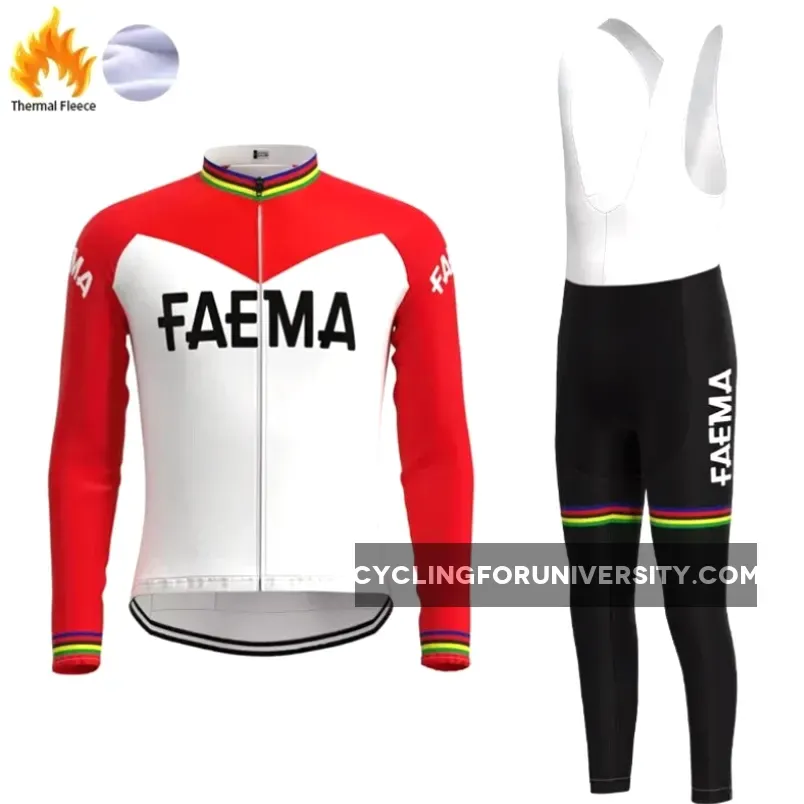 FAEMA Vintage Cycling Set Thermal Fleece Winter Outlet