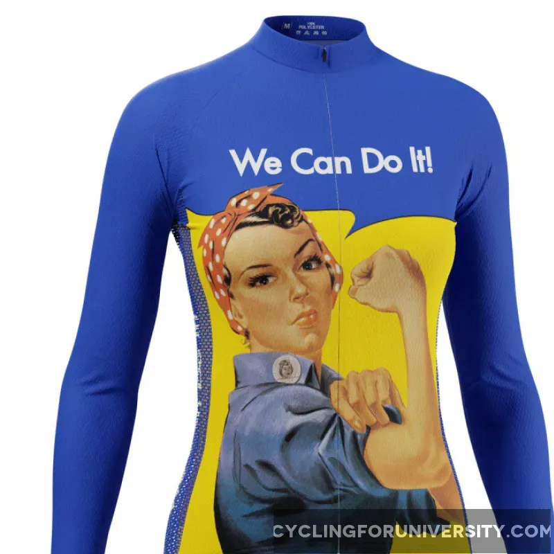 Women's Rosie the Riveter We Can Do It Long Sleeve Cycling Jersey