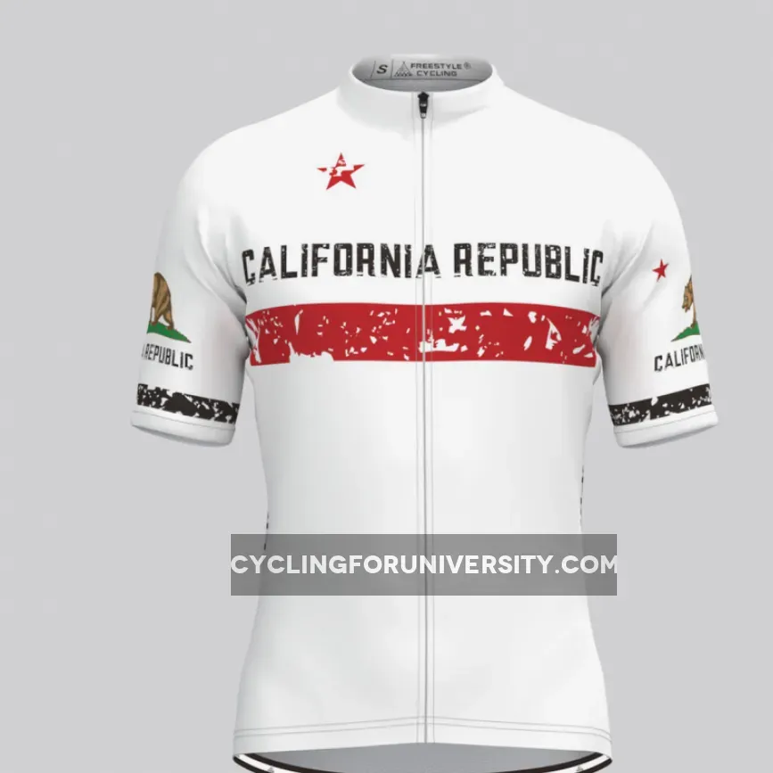 Men's Republic California Cycling Jersey - White Restock
