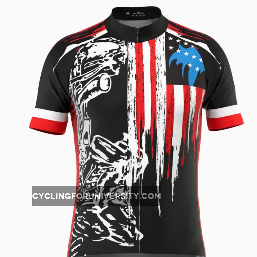 Men's Honor the Fallen Warrior USA Flag Cycling Jersey