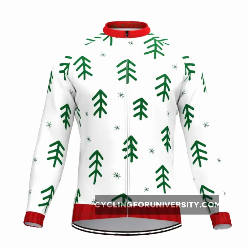 Ugly Christmas Sweater snowflake LS Cycling Jersey White