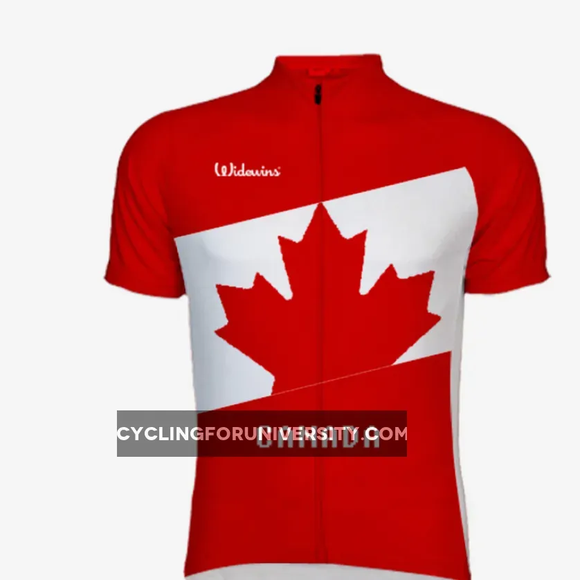 Canada Maple Leaf Men's Cycling Jersey White Red Restock