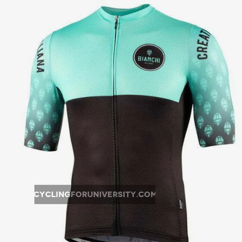 Bianchi Milano Triano Celeste Black Jersey,