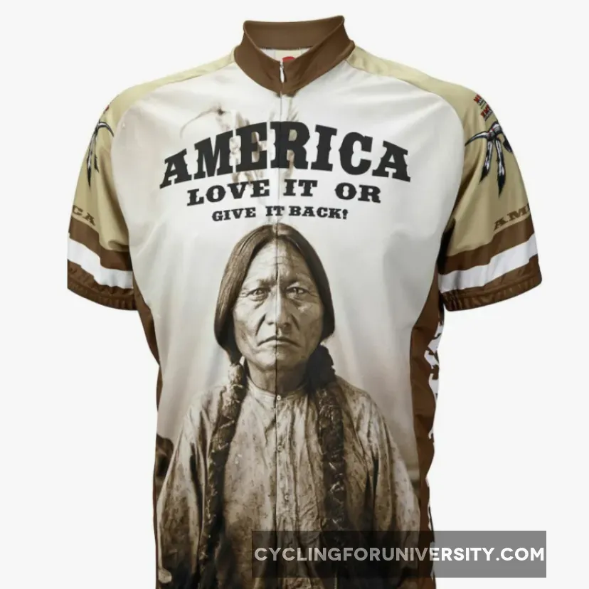 America Love it or Give it Back Short sleeve half zip men's cycling jersey