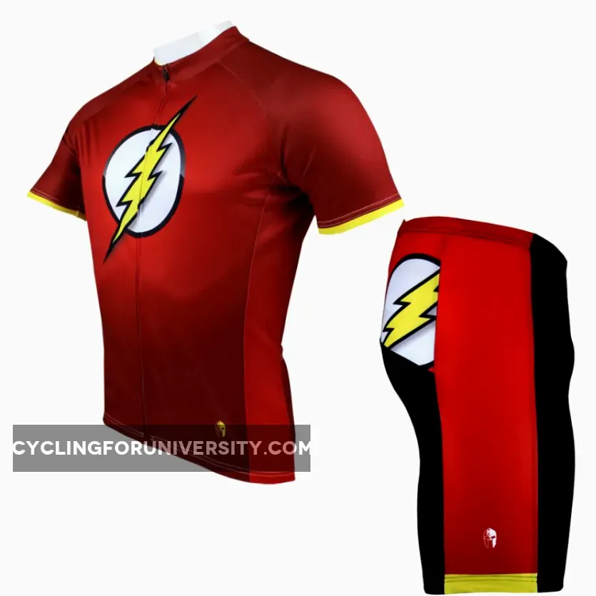 Detective Comics Super Hero Men's Short/Long-sleeve Cycling Jersey T-shirt Summer Spring Autumn Clothes Sportswear Pro Cycle Clothing Racing Apparel Outdoor Sports Leisure Biking T-shirt The Flash NO.038