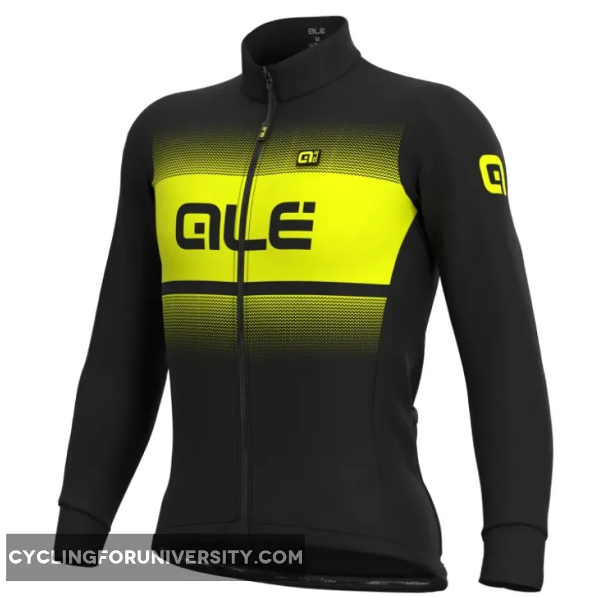 ALE' Blend Solid Winter Yellow Long Sleeve Jersey,