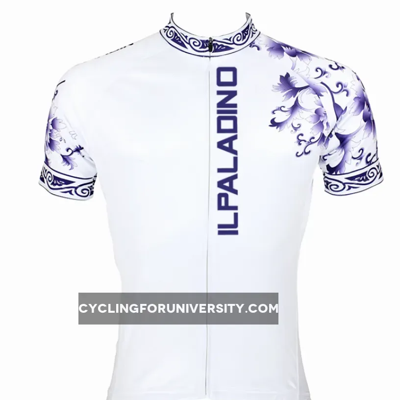 Blue and White Porcelain Pattern Cycling Jersey Men's Short-Sleeve Bicycling Summer NO.024