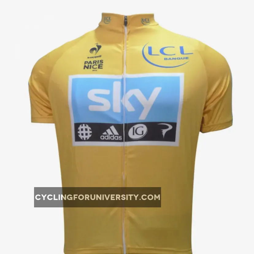 2012 SKY PARIS NICE YELLOW Cycling Jersey Short Sleeve
