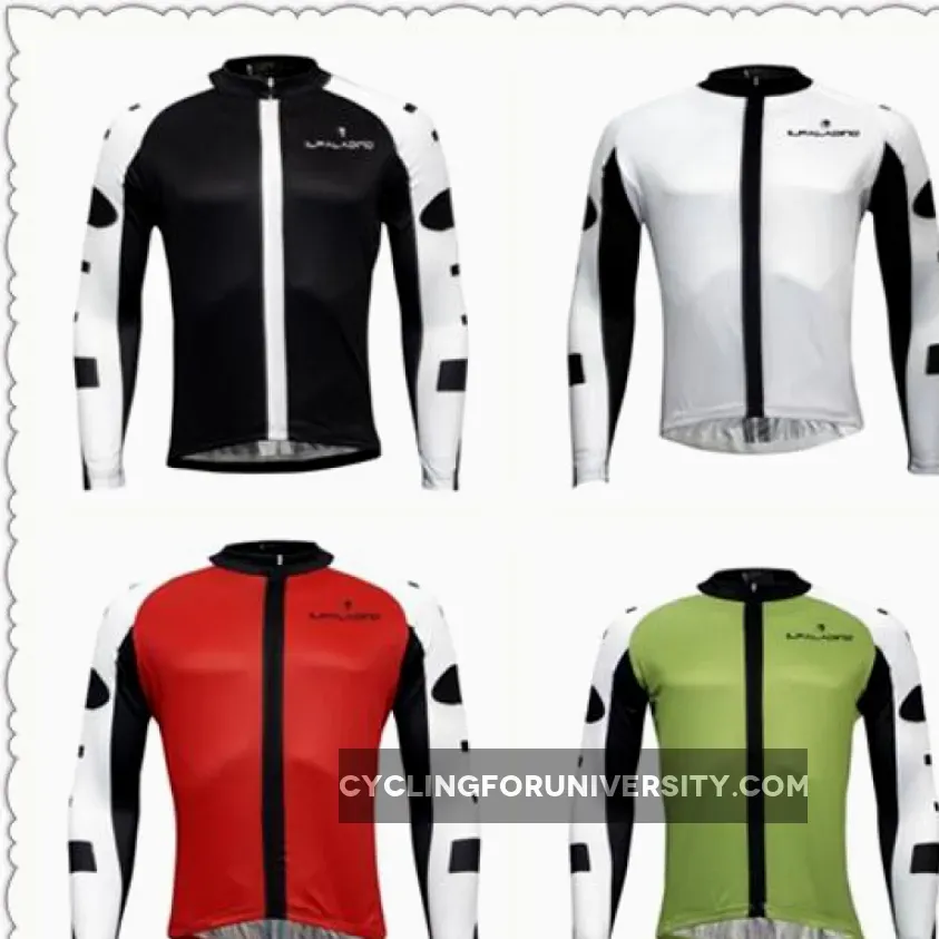 Men's Long-sleeve White Cycling Jersey with Black-strip NO.773
