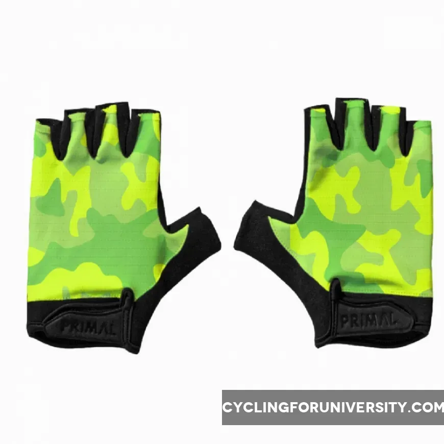 Primal Wear Neon Camo Short Finger Padded Cycling Gloves CAM1G51M-M
