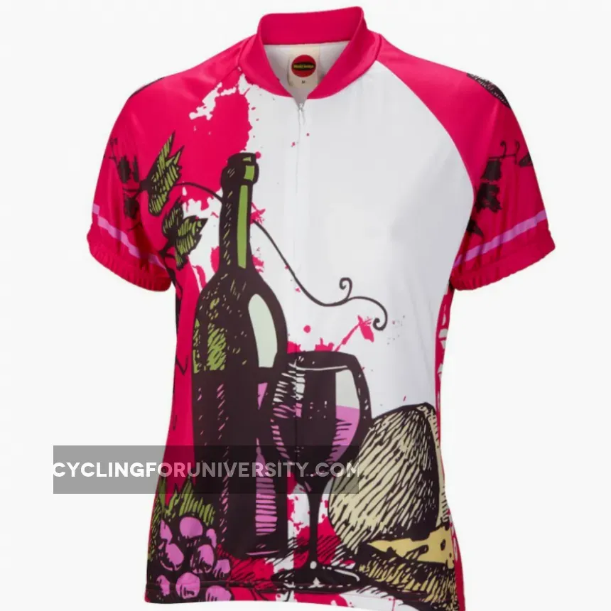 Wine Time Women's Short sleeve Half zip cycling jersey
