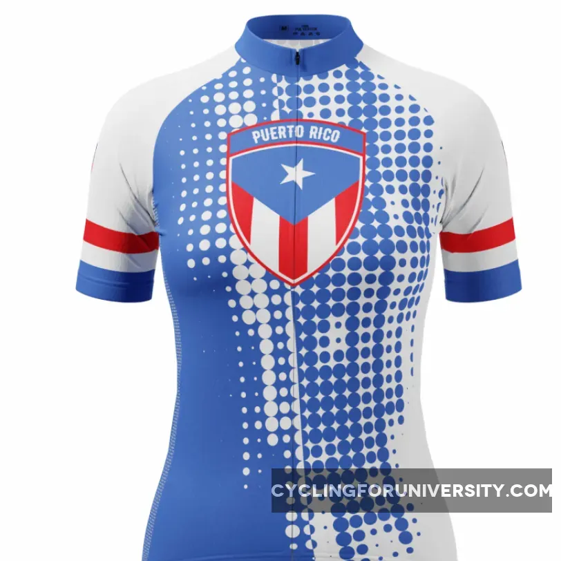 Women's Puerto Rico Flag Short Sleeve Cycling Jersey / Puerto Rico Cycling Jersey