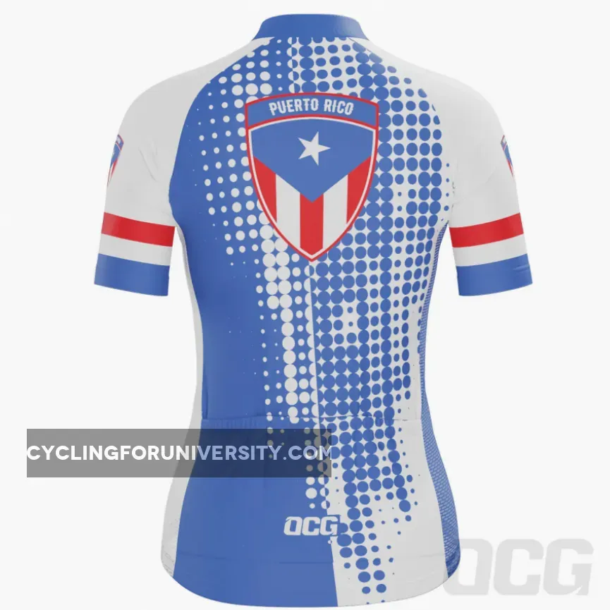 Women's Puerto Rico Flag Short Sleeve Cycling Jersey / Puerto Rico Cycling Jersey