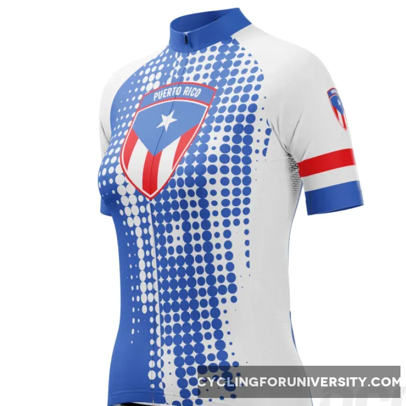 Women's Puerto Rico Flag Short Sleeve Cycling Jersey / Puerto Rico Cycling Jersey