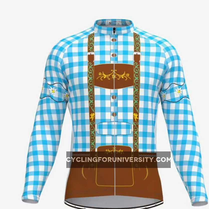 Tirolese Men's Long Sleeve Cycling Jersey Blue Brand New