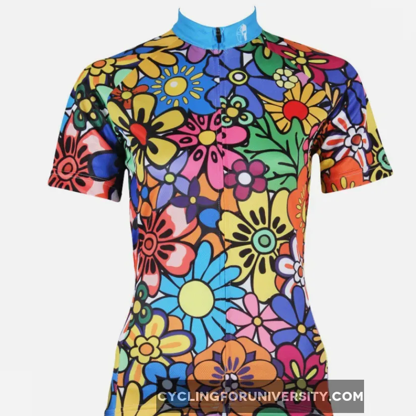 Ilpaladino Anthemy Pattern Women's Quick Dry Short-Sleeve Cycling Jersey Breathable Spring Summer Exercise Wear Bicycling Pro Cycle Clothing Racing Apparel Outdoor Sports Leisure Biking Shirts NO.114