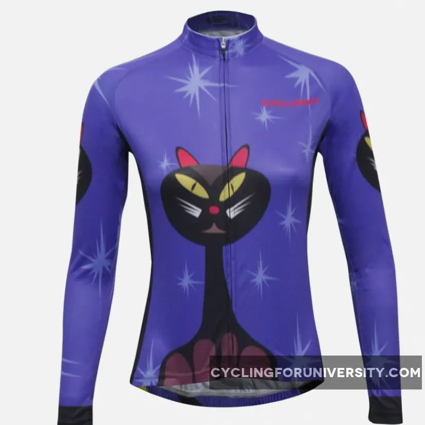 ILPALADINO Women's Sport Long Sleeves Winter Cycling Jerseys Apparel Outdoor Sports Leisure Biking Shirt (Velvet,Cat) NO.777