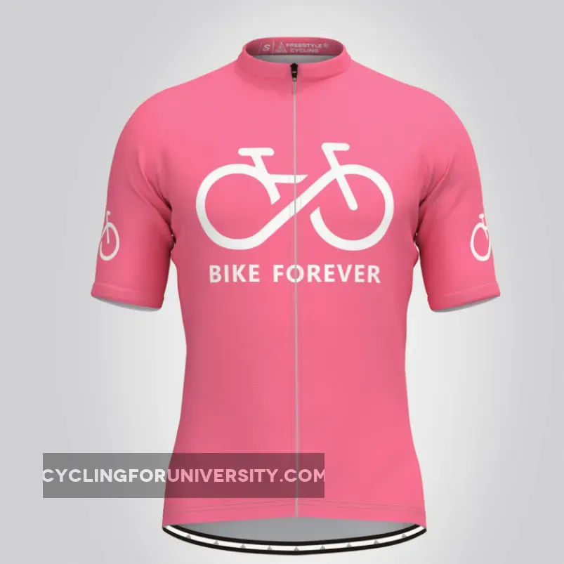 Bike Forever Men's Cycling Jersey-Pink To Buy