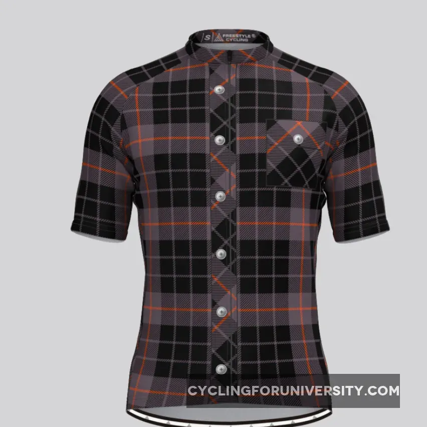 Plaid Checkered Shirt V3 Men's Cycling Jersey Gray