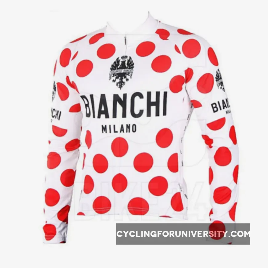 Bianchi Polka Dot - Tour de France Cycling Jersey Long Sleeve