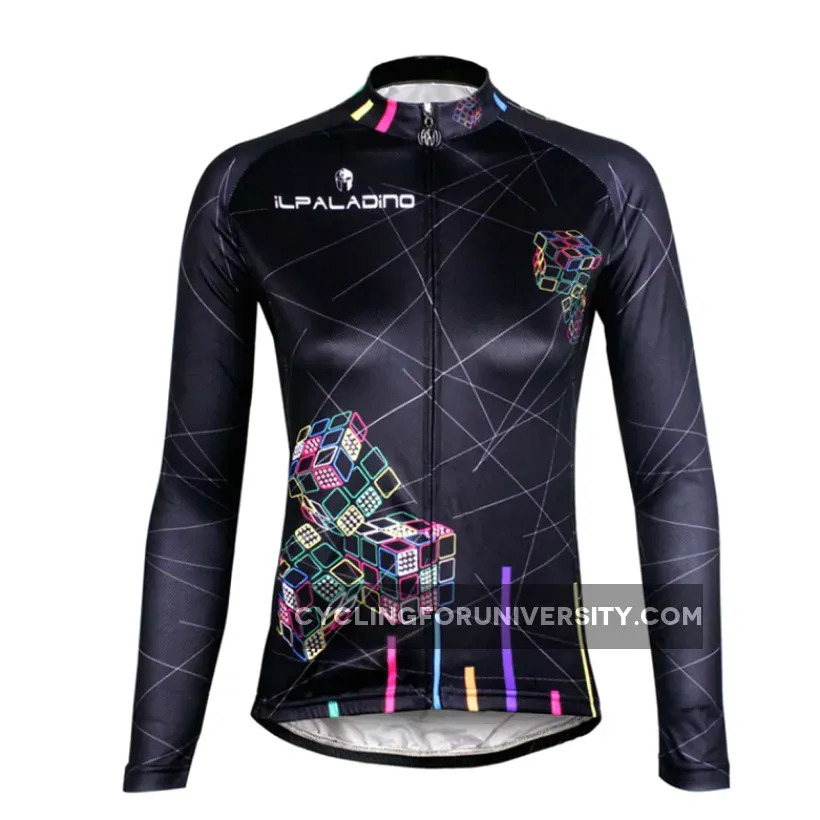 ILPALADINO Women's Long Sleeves Cycling Jersey Apparel Outdoor Sports Gear Leisure Biking T-shirt (Velvet) NO.712