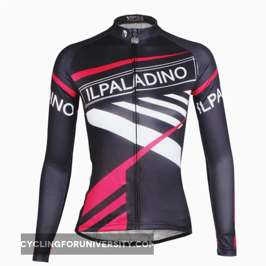 Ilpaladino Pink Black Fashion Women's Long-sleeve Cycling Top Jersey Summer Spring Autumn Pro Cycle Clothing Racing Apparel Outdoor Sports Leisure Biking shirt NO. 733