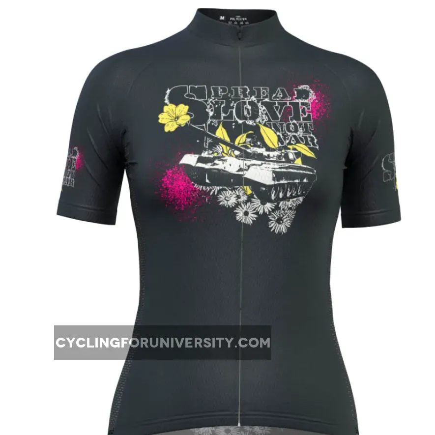 Women's Spread Love Not War Short Sleeve Cycling Jersey