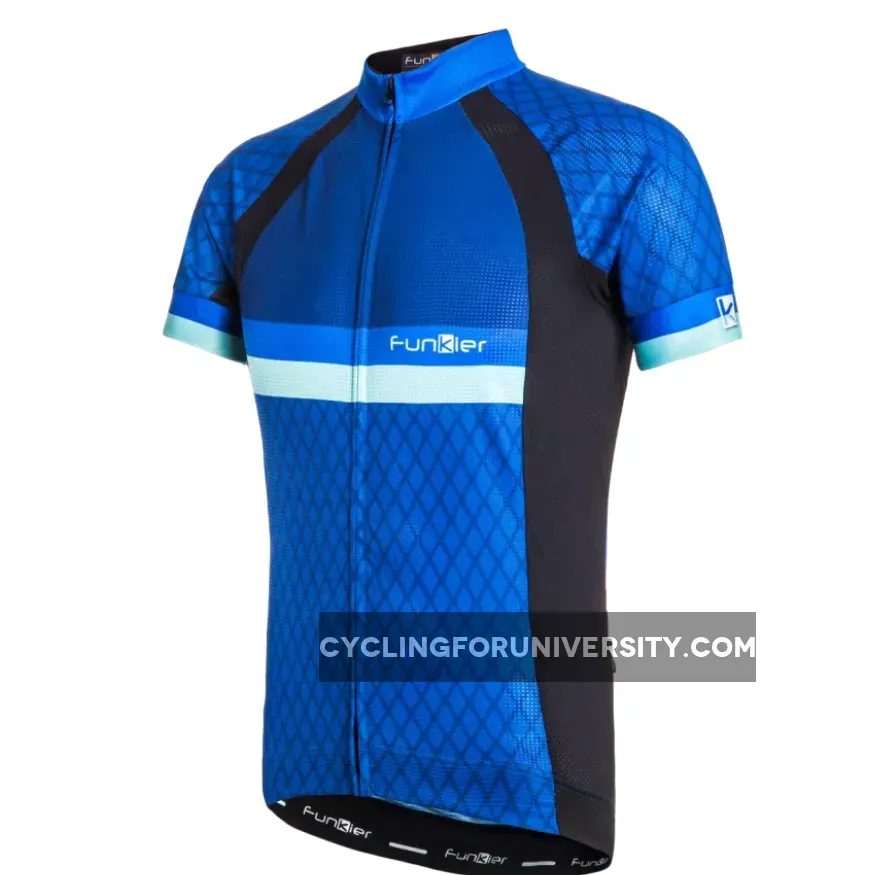 FunKier Corazzano Full Zip Short Sleeve Men's Cycling Jersey Blue J805BU-2