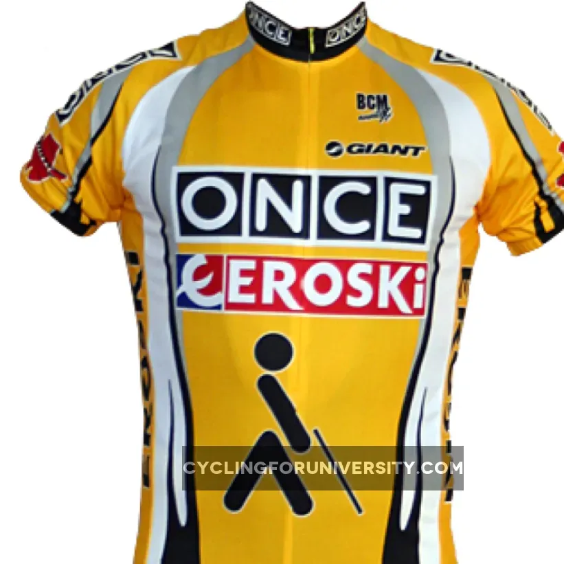 2001-2003 ONCE EROSKI vintage Unique Cool Short Sleeve cycling Jersey Yellow