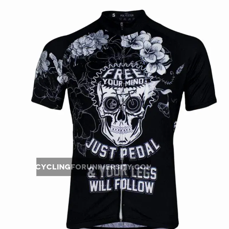 Men's Free Your Mind Just Pedal Black Cycling Jersey