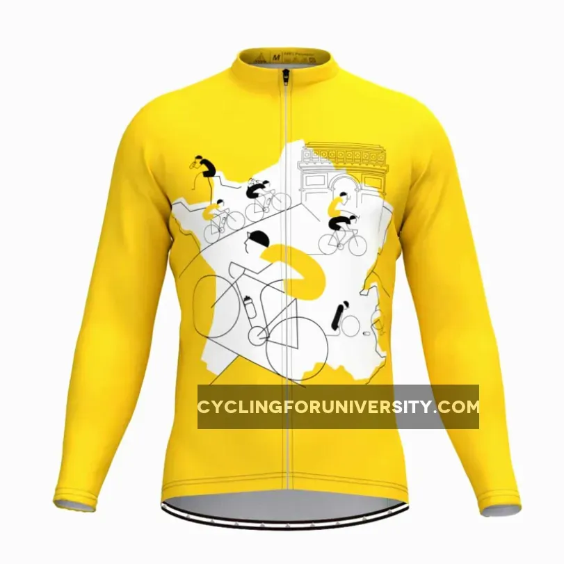Men's Tour De France Classic Color LS Jersey Yellow To Buy