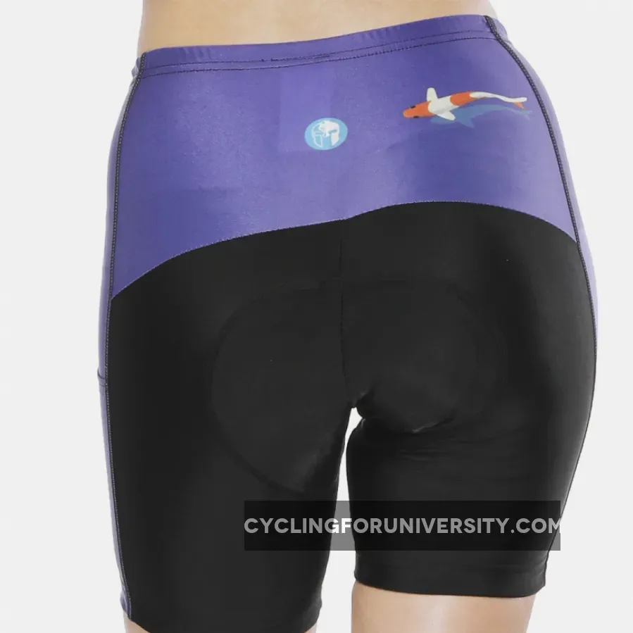 Fish Ocean Blue Womans Cycling Spinning Padded Bike Shorts UPF 50+ Spandex Clothing and Riding Gear Summer Pant Road Bike Wear Mountain Bike MTB Clothes Sports Apparel Quick dry Breathable NO. 796