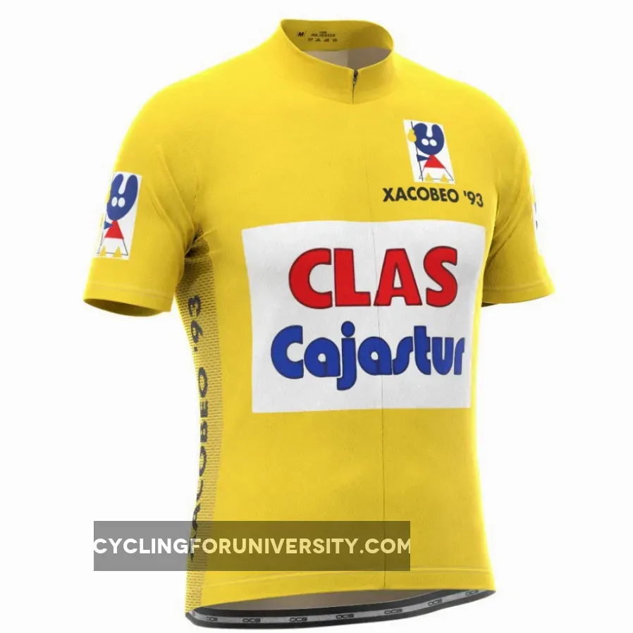 Men's Retro 1992 Clas-Cajastur Short Sleeve Cycling Jersey